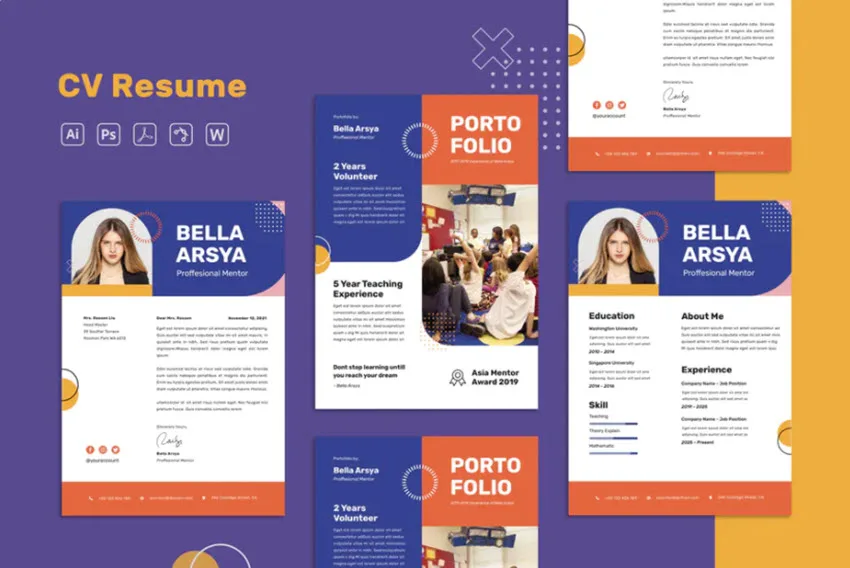 20+ Awesome Illustrator Resume Templates With Creative CV Designs for 2024